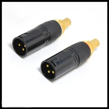 2x XLR pentru RCA Feminin Adaptor de Priza de Aur Echilibrat Cablu Plug de sex Masculin