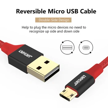 3 Pack (0,5 M/1M/2M) Reversibile Cablu Micro USB JianHan Rapid de Încărcare Cablu de Date Incarcator pentru Xiaomi, Samsung, Huawei, LG, Motorola