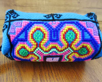 3-strat Curelușă geanta vintage Hmong Thai, Indian brodate sac de ambreiaj la Modă geanta Boho-Hippie Etnice sac de cosmetice SYS-438R