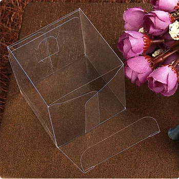 30buc 6*6*6 cm de plastic transparent din pvc ambalare cutii pentru giftchocolatecandycosmeticcakecrafts display pachet Cutie transparentă