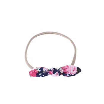 30pcs/5C Moda Drăguț de flori Arc Benzi de Nailon Solid Kawaii Imprimare de Flori Bowknot Moale Hairband Printesa Headware Accesorii