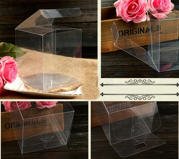 30pcs 9*9*10 cm de plastic transparent din pvc caseta de ambalare cutii pentru cadouri/ciocolata/bomboane/cosmetice/tort/meserii pătrat transparent Cutie pvc