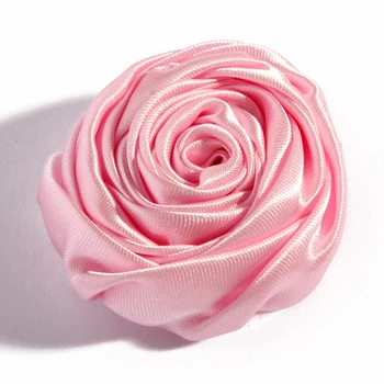 30pcs/lot 5cm 20colors Nou-născut Manual Laminate Moale din Satin Flori de Trandafir Artifcial Solid DIY Flori Tesatura Pentru Copii Benzi