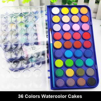 36 culori Solide guașă vopsea set cu apă pulbere de culoare set de obiecte de artă în cazul în care pentru copii pictura ustensile de