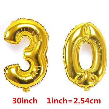 36pcs numărul 1 21 30 40 50 60 ani 30inch Aur baloane Folie 12inch baloane latex petrecere de Ziua decor heliu Globos cadouri