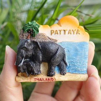 3D de înaltă Calitate Rășină Thailanda Elefant Pattaya Magnet de Frigider de Călătorie Suveniruri Frigider Autocolante Magnetice