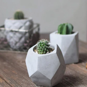 3D DIY manual poligon forma de vaza beton plantat mucegai silicon meserii acasă decorare ciment planterpot matrite de silicon