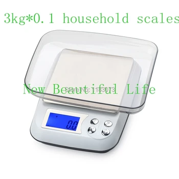 3kg Electronice Cântare de Bucătărie 3000g 0,1 g Digital LCD de Masă din Oțel Inoxidabil Scară Alimentare Greutate de Echilibru Cookie Instrumente Cu Tava