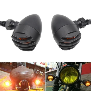 4 buc Negru Glonț Grill Motocicleta Lumina de Semnalizare Indicator Universal se Potrivește Pentru Honda, Yamaha, Harley Sportster 883 1200 XL