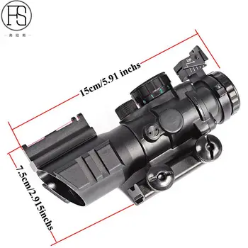 4 x 32 Tactice pe Luneta Triple Iluminate RGB Reticul Fibra Optica Vedere Pentru Reflex Riflescope 20mm coadă de rândunică