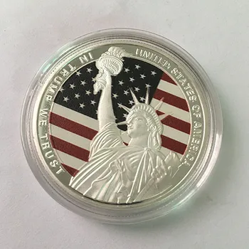50 buc Donald Trump monedă de argint placat cu Președintele SUA insigna libertatea tema de 40 mm de suveniruri monede