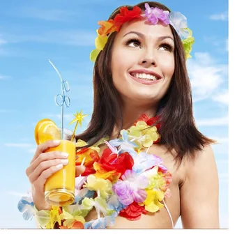 500pcs Ghirlanda Colier Hawaii lei Colorate Partid Rochie Fancy Hawaii Beach Fun Consumabile Partid WA1047