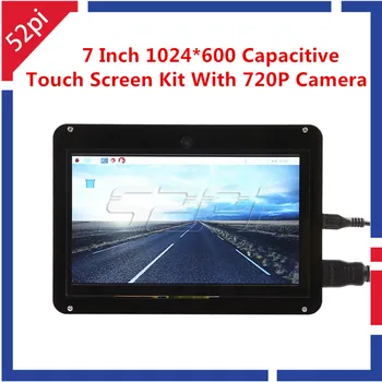 52Pi Free Driver de 7 inchi 1024x600 Capacitiv Touch Screen Display Kit cu Camera 720P pentru Raspberry Pi/Windows/Beaglebone Black