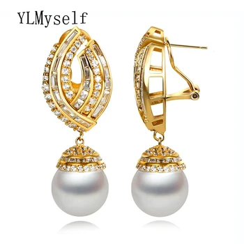 55 mm lungime cercei pentru femei perla orecchini bijuteria Trendy bijuterii din aur alb și color de Mari de Mireasa cercei cu perle
