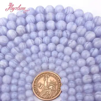 6,8,10 mm Rotund Albastru Agate Calcedonie, Piatra Naturala Pentru DIY Colier Bratari Bijuterii Margele Vrac Strd 15