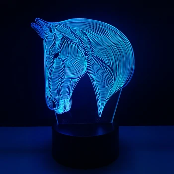 7 Culori Schimbare de Animale a CONDUS lumina de Noapte Cal 3D Birou Lampă de Masă USB Luces Navidad Lampara copil Copil Noutate Veioza P15
