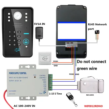 720P Wireless WIFI RFID Parola Video Ușa Telefon, Sonerie, Interfon Sistem de Viziune de Noapte+Electronic de Blocare a Ușii+rezistent la apa de Acces