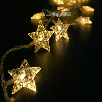 8M 50 LED-uri Baterie de Cinci Stele a subliniat luminile de crăciun în aer liber zână șir de lumini pentru nunta de anul nou Crăciun Ghirlande decor