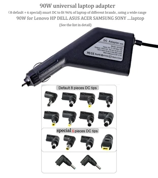 90W Încărcător Auto 14 DC conector Universal Auto-Incarcator pentru Laptop Pentru Lenovo/Asus/Acer/Asus/Gateway/HP/Samsung/Sony