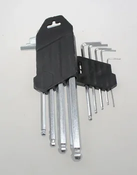 9pcs/set 1.5~10mm Cheie Hexagonală Imbus Cu Bila de Punctul Final de Argint Ton Set De Instrumente de Scurte de Lungime L în Formă de Cheie