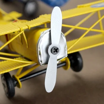 Acasă Deocr Retro Biplan Model Home Decor Din Metal Model De Avion, Fier De Avion Planor Biplan Pandantiv Avion Figurine
