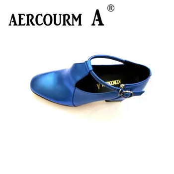 Aercourm O Toamna Anului 2017 Tocuri Inalte Pantofi Femei Pantofi De Piele De Dimensiuni Mari 34-42 Cap Pătrat Culori Bomboane H906