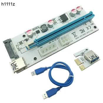 Alb, nou, PCI-E Coloană 008 Express 1X, 4x, 8x, 16x Extender PCI E USB Coloană 008S Card Adaptor SATA 15pin pentru Minerit BTC Miner USB3.0