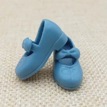 Albastru Destul de Bowknot Pantofi Pentru Blythe Păpuși 1/6 Bloc Pantofi cu Toc Pentru Doll Licca Mini Pantofi Pentru 1/6 BJD Papusa Accesorii