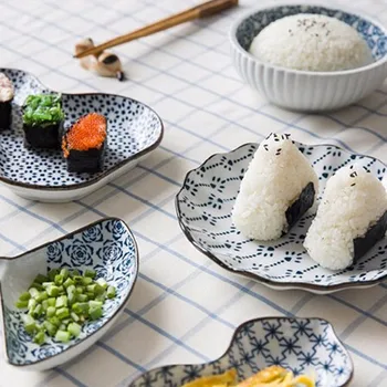 Albastru și alb portelan tacamuri set casnică modernă ceramice creative sushi vas de vas pictat de mana email Japoneză tacamuri
