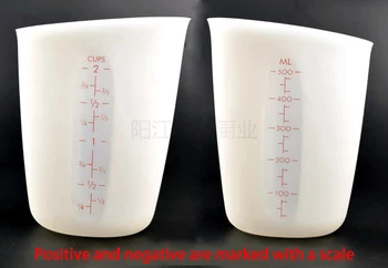 Alimente grad silicon instrumente de măsurare vizuale semi-permeabile dublu-scară cupa macaron moi pentru pahare cu lapte 250ml500ml tradițională