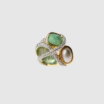 Amorita boutique Geometrice de piatră încrustat inel