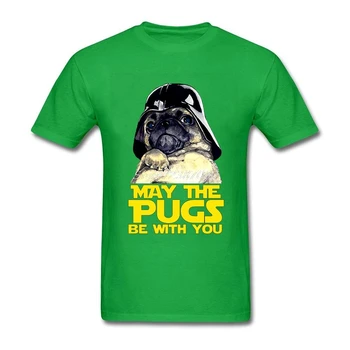Amuzant Star Wars Poate Pugs Fi Cu Tine Tricou Bumbac Personalizat cu Maneci Scurte Barbati tricou Nou de Agrement de Dimensiuni Mari Mens T Shirt
