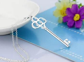 Argint pandantiv coliere pentru femei,originale solid pur lant de argint 925 colier de argint pandantive cheie colier lung