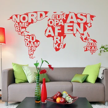 Art design hartă a Lumii de perete de vinil autocolant decor acasă harta decalcomanii de perete amovibil DIY decor casa Model pentru camera de zi