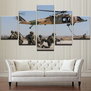 Arta de perete Camera de zi Imagini Imprimate Decor Acasă 5 Panoul de Soldați Exerciții Militare Moderne HD Cadru Panza Pictura Poster