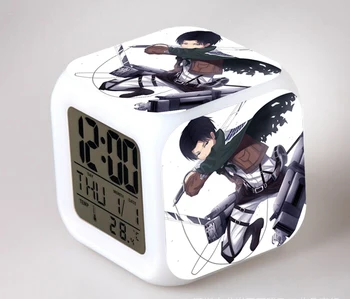 Atac pe Titan Despertador Mikasa Ackerman Figura de Acțiune Anime Shingeki Nu Kyojin Eren Jaeger Led-uri Digitale Ceas Deșteptător Jucarii