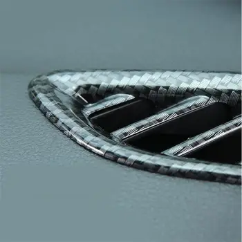 Auto frontal de aer condiționat decal acoperire cadru garnitura de evacuare a aerului Chrome benzi din fibra de carbon autocolante pentru Audi A6 A7 2012-2017