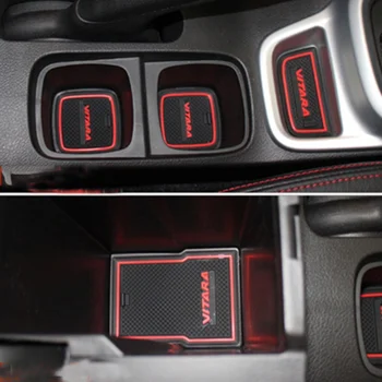Auto-Styling Anti-Alunecare Cu Cuvinte În Mașină, autocolante Usi de Interior Groove Mat Cupa Pad Pentru Suzuki Vitara 2016 17pcs