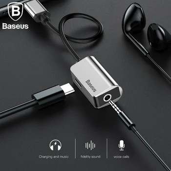 Baseus de Tip C Cablu Audio Adaptor de Tip C-3.5 mm jack Audio Splitter USB C Casti Adaptor pentru Xiaomi Samsung Galaxy S9 Huawei