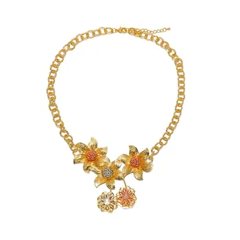 BAUS Dubai aur de culoare moda bijuterii Nigeria din Africa de șirag de mărgele de Flori accesorii bijuterii set Aniversare de nunta/petrecere, accesorii