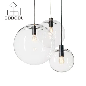 BDBQBL Nordic Lumini Pandantiv Glob Chrome Lampa Minge de Sticlă Lampă de Pandantiv Luciu Suspensie Bucatarie corp de iluminat E27 Iluminat Acasă