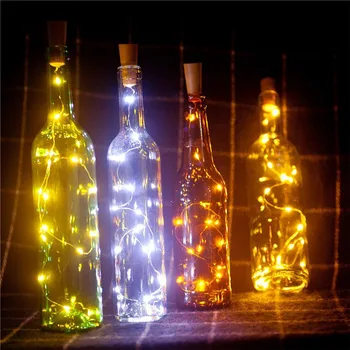 BEIAIDI 5PCS Sticla de Vin de Cupru Solar LED String Lumina 1M 10 LED-uri de Plută în Formă de Zână Lumina Ghirlanda Lampa de Crăciun Decor Nunta