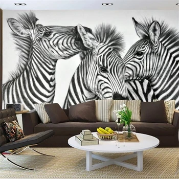 Beibehang personalizate 3d foto tapet 3D stereoscopic personalitate zebra fresca camera de zi cu canapea, TV fondul pictura decorativa