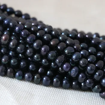 Black pearl de apă dulce naturală de cultură 7-8mm nearround margele vrac pret de fabrica femei elegante bijuterii diy face 15inch B1338