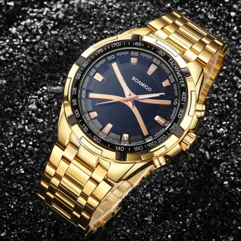BOAMIGO brand bărbați cuarț ceas de lux de sex masculin rochie de moda ceasuri sport din oțel inoxidabil de aur cadou ceasuri relogio masculino