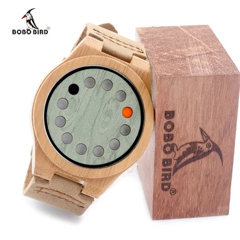 BOBO PASĂRE Noul Design Fashion Mens Lemn de Ceasuri de Afaceri din Lemn de Bambus Ceasuri de mana Casual Ceas Relojes Hombre C-A03