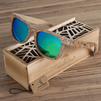 BOBO PASĂRE Polarizate din Lemn de Bambus ochelari de Soare Barbati Top Designer de Brand Original UV protectie Ochelari de Soare Oculos de sol mas