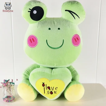 BOLAFYNIA Broasca figurina care deține inima de dragoste Ziua Îndrăgostiților Beetle broasca pernă perne cadou de ziua de nastere pentru copii umplute jucărie de pluș