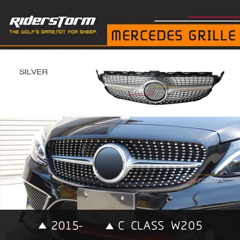 C Clasa Grill W205 Versiune Sport Diamant Ochiuri Fata Grila De Piese Auto Pentru Mercedes Benz C180 C200 C250 C300-2016