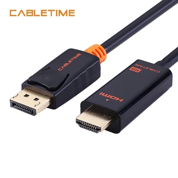 Cabletime DisplayPort La HDMI Cablu 1080P DP La HDMI M/M 4K 60hz Convertor DisplayPort 1.2 pentru HDTV Proiector Laptop PC N001
